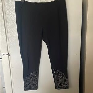 Tangerine Large Black/Silver Activewear Leggings